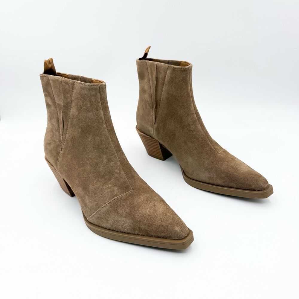 Rag & Bone Dart Tan Suede Ankle Boots Pointed Toe Size 9.5